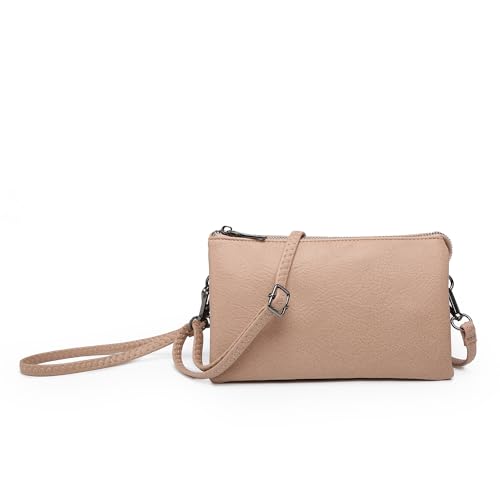 Image of JEN & CO. Riley Small Crossbody Bags Vegan Leather Wristlet Wallets Clutch Purses Shoulder Handbag for Women