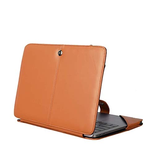 Image of ENTHOPIA 13 to 14 Inches Folio Laptop Case Cover Vegan Leather Compatible for MacBook, Lenovo, Hp, Dell &Other Notebooks - Tan