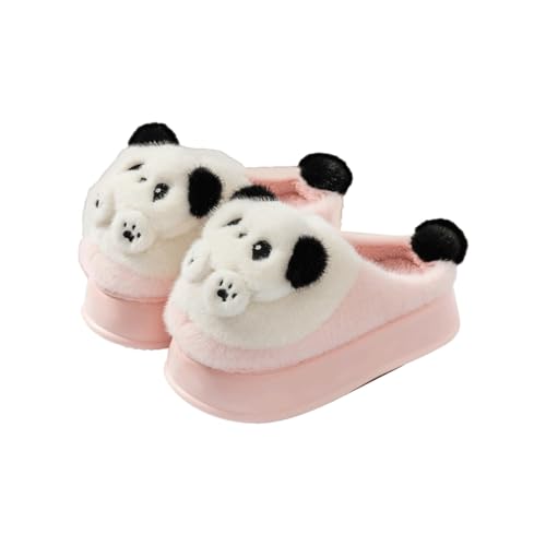 SLOKFV5 Zapatillas Pantuflas de felpa con suela gruesa for mujer, cálidas y suaves, de algodón antideslizante, for el invierno Casa(Rose,37 EU)