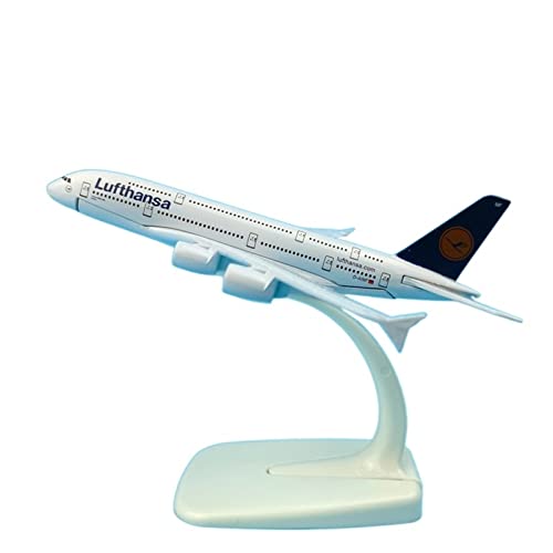 Aviones de juguete decorativos Airbus A380 Lufthansa de 16cm para escritorios y vitrinas