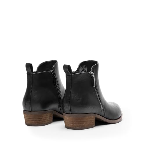 DREAM PAIRS Women's Ankle Boots Classic Low Chunky Heel Side Zipper Booties Shoes,Size 10,BLACK-PU,SDAB2440W