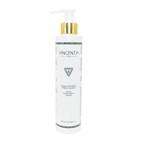 VINCENT.H Crema antiencrespamiento termoprotectora, 150 ml, alisante, protección contra el calor, para cabello encrespado y rebelde, uso profesional