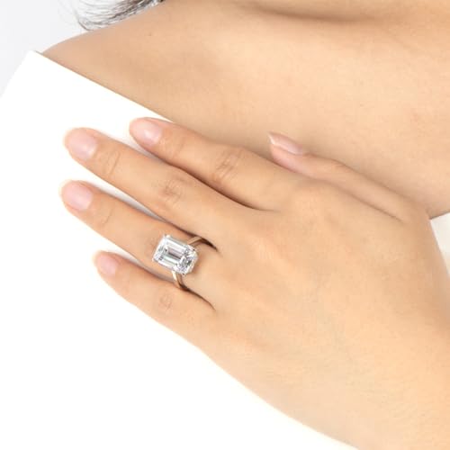 6 CT Moissanite Diamond Engagement Ring,Big Emerald Cut Wedding Bands for Women, 925 Sterling Silver Rings, D Color VVS1 Lover's Promise Ring, Fashion Jewelry Gifts3