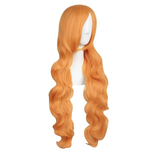 Image of MapofBeauty 32 Inch /80 cm Long Hair Spiral Side Bangs Curly Cosplay Costume Synthetic Wig (Orange)