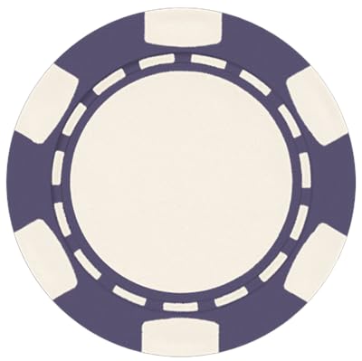 DA VINCI 6 Spot Clay Composite 11.5 gram Poker Chips, 100 Blank Chips for Direct UV Print or Hot Stamp (Purple)