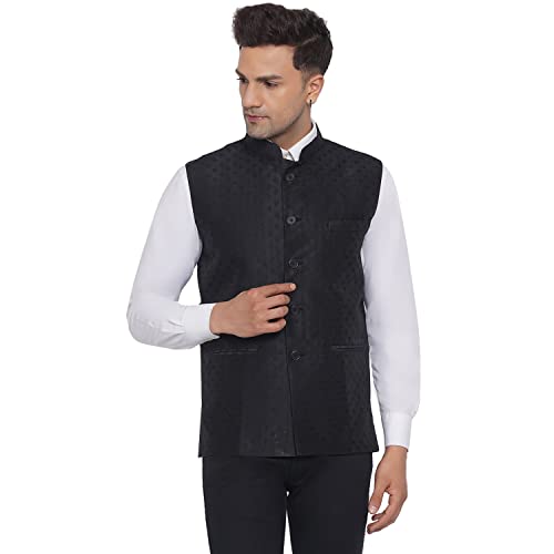 Image of Veera Paridhaan Men's Jacquard Printed Nehru Jacket