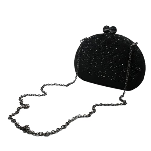 Image of UMREN Women Sparkly Rhinestone Evening Bag Crystal Clutch Purses Glitter Shell Shaped Handbag Wedding Prom Shoulder Bag
