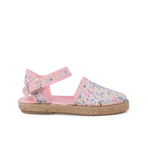 Pisamonas Alpargatas De Flores con Hebilla Talla 31 Color Rosa