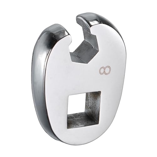 sourcing map Crowfoot Wrench 8mm Metric Crowfoot Wrench 40Cr Chrome Plated Open End Mechanic Automotive Repair