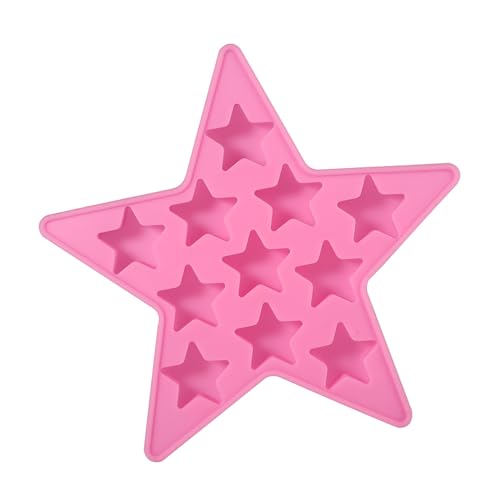 Molde para cubitos de hielo en silicón en forma de estrella rosa miniatura 4