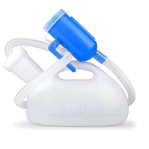 Skypearll Urine Collector for Men, 2000ml Urinals Urine Pot for Men with 1.5m Long Tube, Reusable Spill Proof Outdoor Emergency Pee Bottle, Male Standing Urinal bottle kit for Adult Kids Outdoors