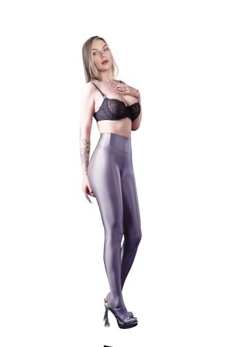 Image of Ultra Sheer Workout Leggings Shiny Tights for Women Control Top to Waist Pantyhose Tummy Control Glossy Panty Hose