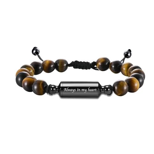 Cremation Jewelry Urn Bracelet for Ashes Braided Rope Beads Cremation Bangle Chakra Healing Balancing Memorial Keepsake Ashes Bracelet for Women Men