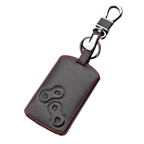 Étui de protection en cuir pour clé Renault Clio Megane Logan Scenic Koleos noir