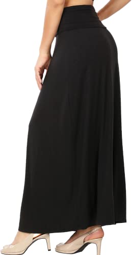 Relaxed Comfortable Fit Flare Long Maxi Skirts Lightweight Spandex