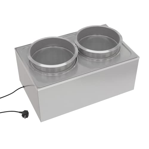 Koolmore Commercial Bain Marie Countertop Food Warmer, Soup Station, And Buffet Table Server With Two Serving Pots, Stainless-Steel Steamer With Auto Shut Off (Cfw-4), Silver #TOP2