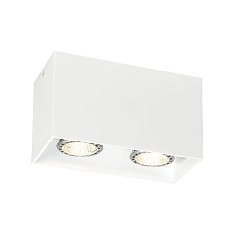 Qazqa Foco Diseño Blanco QUBO 2 Aluminio Rectangular Cover