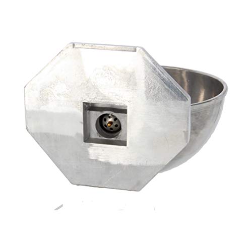 Kerbl Tränkebecken für Weidefassanbau, Weidebecken, Aluminiumgussbecken, silber, 23,5 x 28,7 cm, 2,6 l, 10 l/min bei 0,2 bar, universelle Anbringung