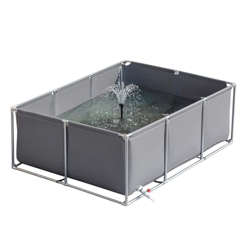 Oberirdischer Teich Garten Aquarium, Zuchtbecken Teich Segeltuch Rahmen Fischteich, Aquarium-Pool Mit Ablassventil, Für Die...