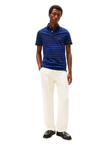 Image of Tommy Hilfiger Men's Short Sleeve Polo Shirts in Regular Fit With Stretch and Organic Pique Cotton