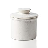 XELA Porcelain Butter Keeper Crock, French Butter Crock for Counter, Butter Keeper With Water Line...