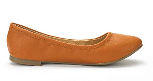 DREAM PAIRS DREAM PAIRS Women's Sole-Happy Ballerina Walking Flats Shoes,Size 5.5,Tan,Sole-Happy