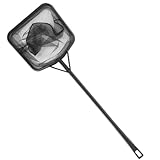 Rete da pesca quadrata portatile a manico lungo per acquario rete di atterraggio acquario strumento di pulizia articoli galleggianti