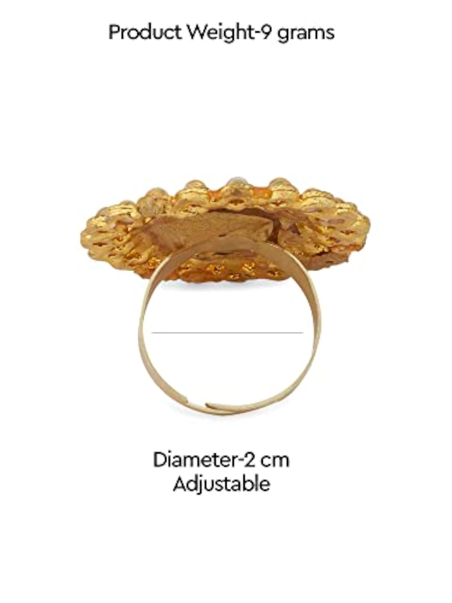 Meenakari Flower Kundan Adjustable Ring For Women