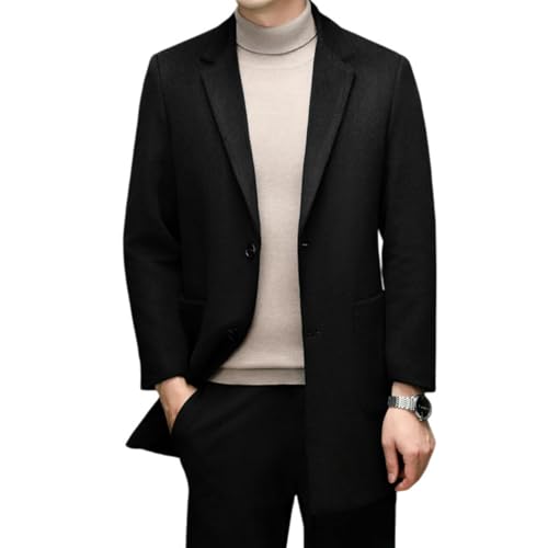 Veste cachemire mi-longue pour homme coupe slim et chaude pour automne hiver