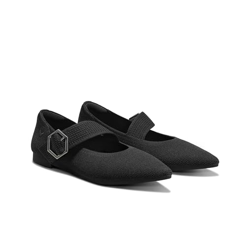 VIVAIA Maria Pointed-Toe Mary-Jane Flats Shoes for Women Washable Ballet Flats Comfortable Casual Shoes with AdaptAll Strap Dressy - Main Image