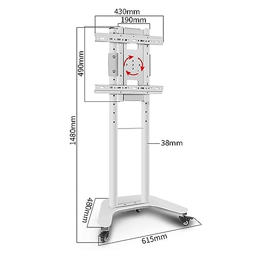 Soporte móvil para TV de piso con ruedas para pantallas 32-60" miniatura 2