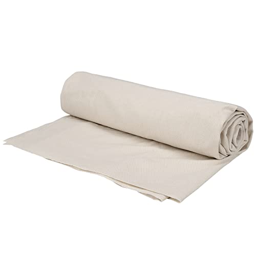 PINGEUI 59x157 Inch/4 Yards Nature Linen Needlework Fabric, Plain Fabric