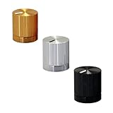 YINZHD 20 * 22mm High-end 6mm Welle Aluminium Dreh Elektronische Steuerung Potentiometer Knopf Lautstärkeregler(Black)