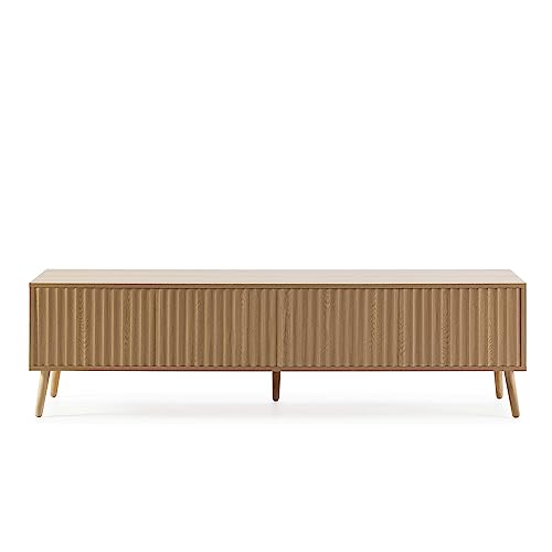Miniatura 3 de Homn Living Mueble Tv Lluvia 4 Puertas Color Roble, 160 Cm Ancho 40 Cm Profundo 45 Cm Altura