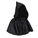 Générique Cape d'halloween à Capuche pour Adultes Cape Noire Décoration de fête d'halloween Play Prank Décoration Cape Demi-Longueur Bracelets Événementiels 100 Unités (Black, One Size)