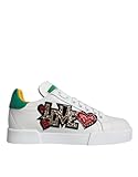  Dolce & Gabbana White Love Patch Portofino - Zapatillas deportivas para mujer, Blanco, 34 EU