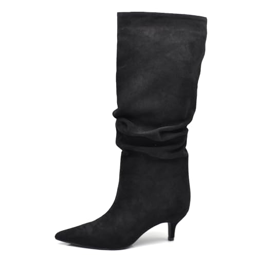 IF Stivali alti donna scamosciato con tacco basso...