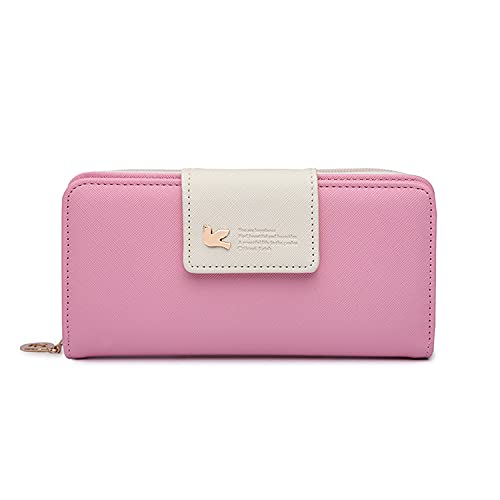 romp fashion Stylish PU Women's Wallet Purse Clutch With Multiple Zips - Pink, White-picture-27