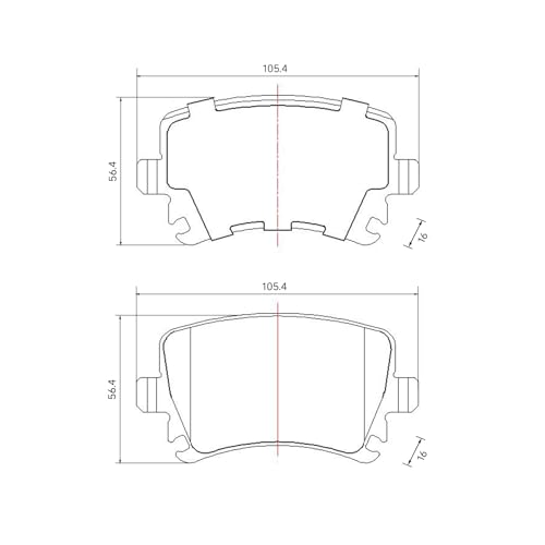 Image of HUSCH D1108 Rear Ceramic Brake Pads Kit Fit For Audi A3 2006-2010, For A4 2005-2009, For A6 2006-2011, For Volkswagen CC 2009-2016