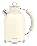 【Automatische Abschaltung】Natürlich sind wir bei unseren produkten wasserkocher retro auch auf Ihre Sicherheit bedacht. Der wasserkocher retro verfügt daher über eine automatische Abschaltung, sobald die Siedetemperatur erreicht ist. Außerdem verfügt der wasserkocher edelstahl über einen trockenschutz. Der ein-aus-schalter leuchtet bei beim aufheizen blau auf. Die 360° schwenkbasis erlaubt eine komfortable nutzung, da der wasserkocher in jeder position auf dem heizelement abgestellt werden kann.