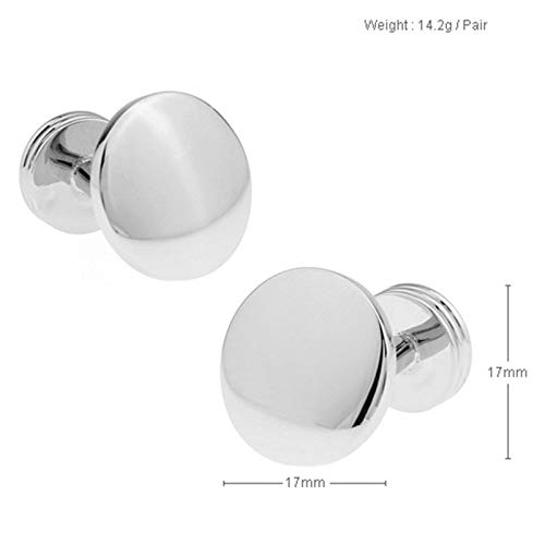 Mancuernillas Circulares Plateadas para Hombre miniatura 4