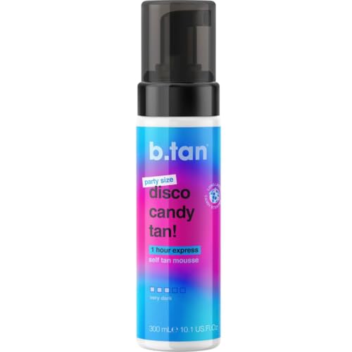 b.tan Dark Self Tanner Mousse - XL Size, Express Bronzing Fake Tan Foam