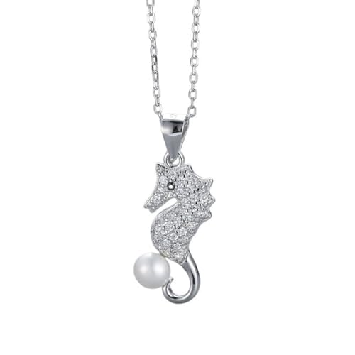 Bijoux femme argent 925 collier long perle pendentif marin