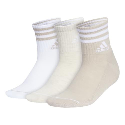 adidas Womens 3-Stripe High Quarter Socks (3-Pair) with arch compression for a secure fit