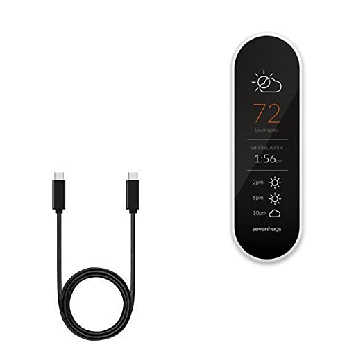 BoxWave Cable Compatible with Sevenhugs Smart Remote - DirectSync PD Cable (3ft) - USB-C to USB-C (100W), Type C Braided 3ft Charge and Sync Cable for Sevenhugs Smart Remote - Jet Black