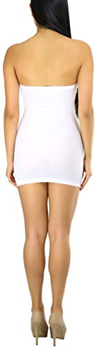 Image of ToBeInStyle Women's Sexy Novelty Sheer Strapless Slip Dress