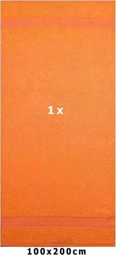 Extra Large Bath Sheet 100 x 200 cm Super Jumbo Big Bath Sheets Towels Beach Body Wrap XL Bath Towels 600-GSM (Orange)