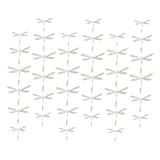 Kisangel 36 Stück 3d Hohl Libellen Wandaufkleber Silber Lebensechte Imitations Wanddekoration für Wohnzimmer Schlafzimmer Bad und Party