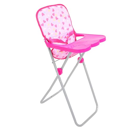 Chaise haute pour poupée stable en tissu rose contre l'ennui des enfants