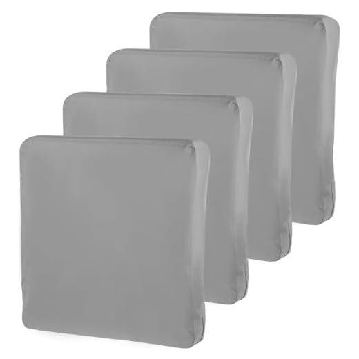 4Pcs Garden Seat Cushions Covers Replacement 60×60×10cm Outdoor Waterproof Furniture Cushions Covers Minimalist Patio Sofa Cushion Cover with Zipper Closure for Outdoor Garden, Only Cover (grey)